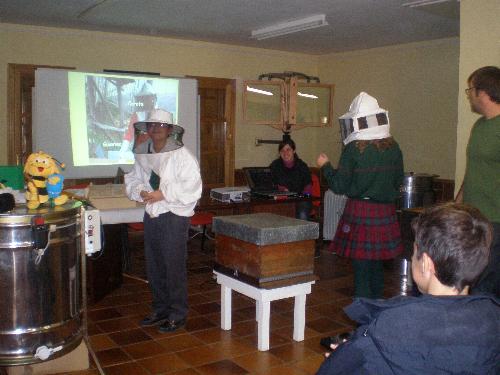 En el aula de apicultura