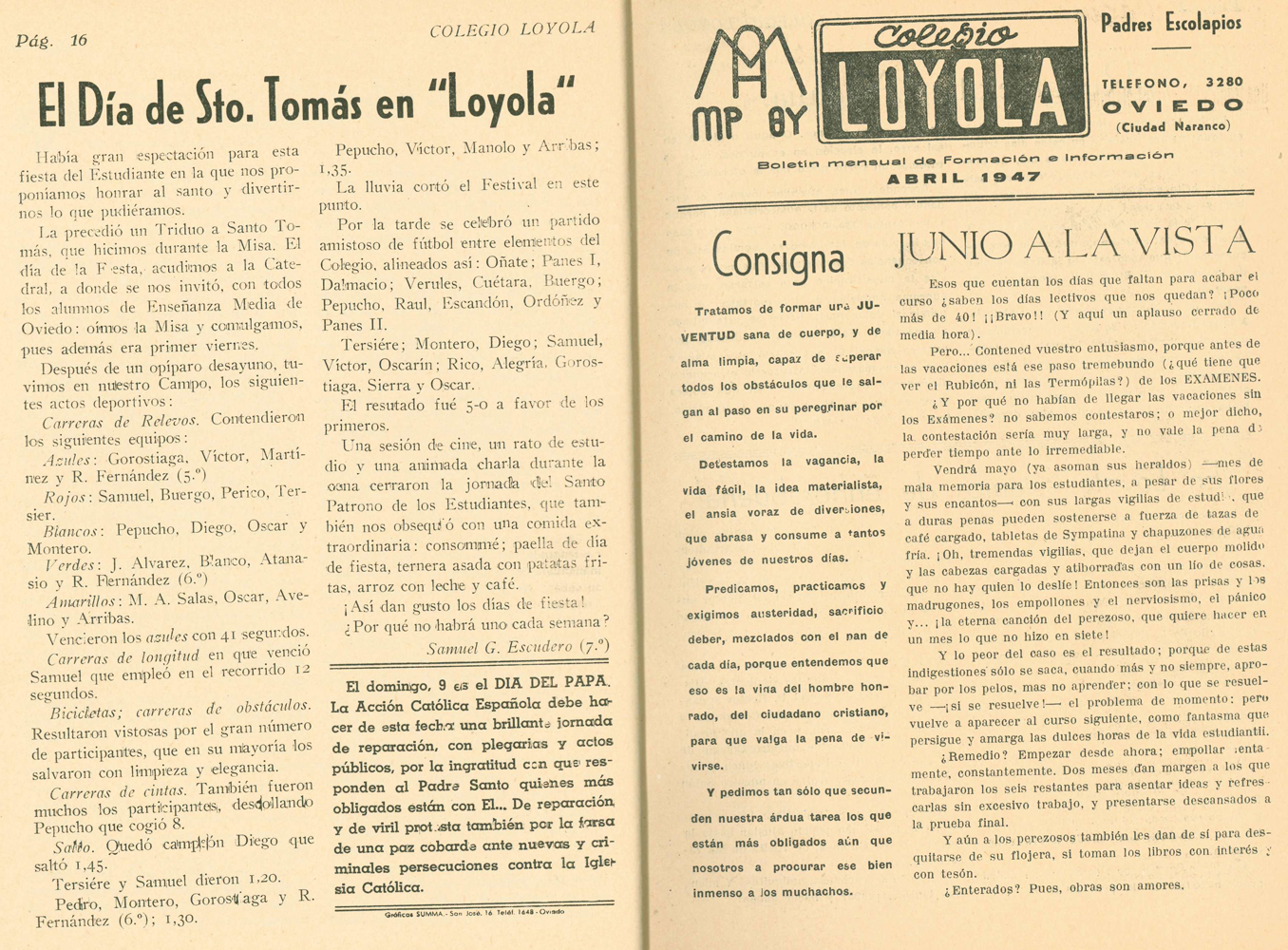 Bolet�n mensual 1946-47